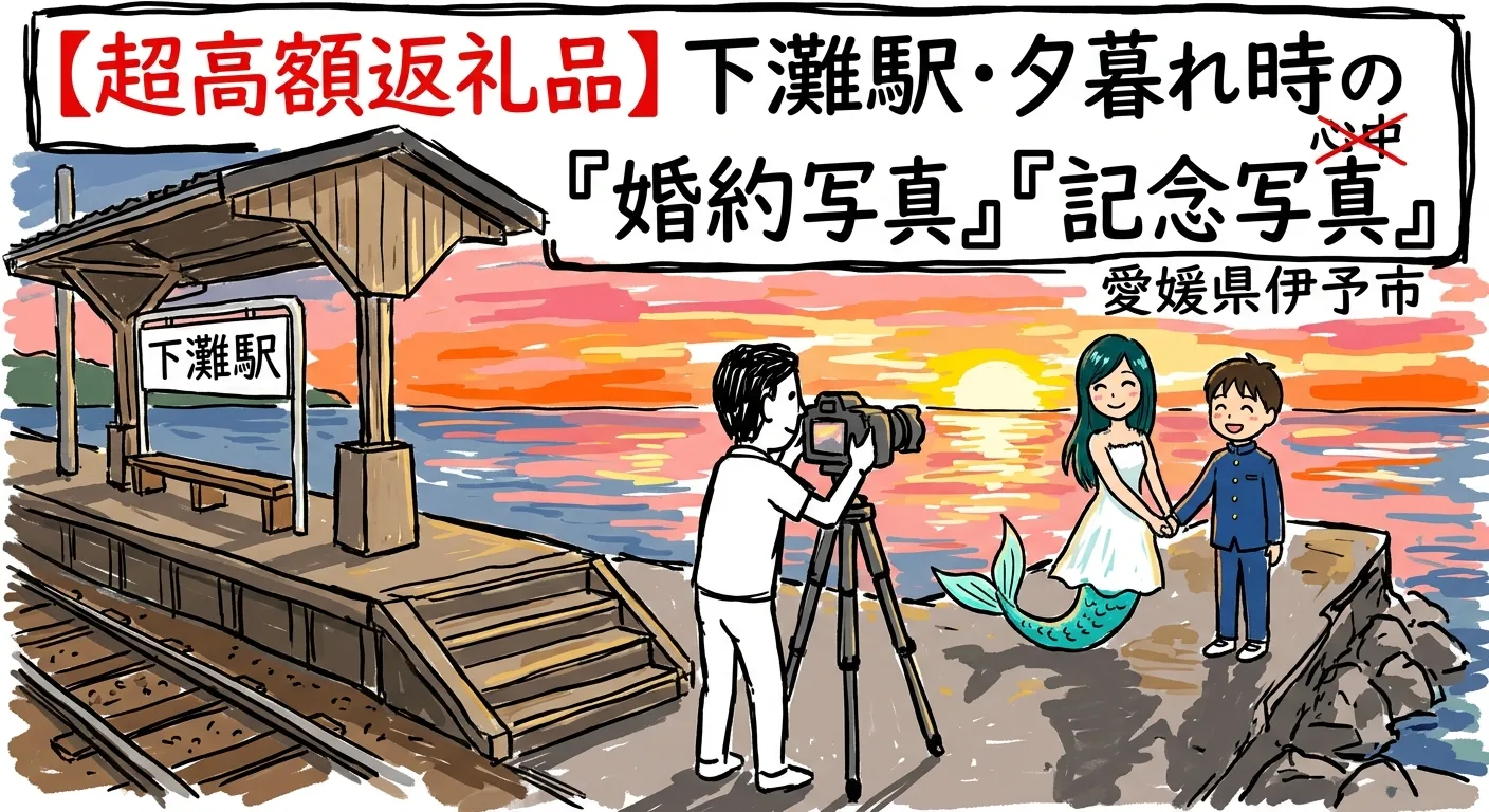 下灘駅・夕暮れ時の「心中」ではなく「記念写真」ロケーション撮影権【超高額返礼品】