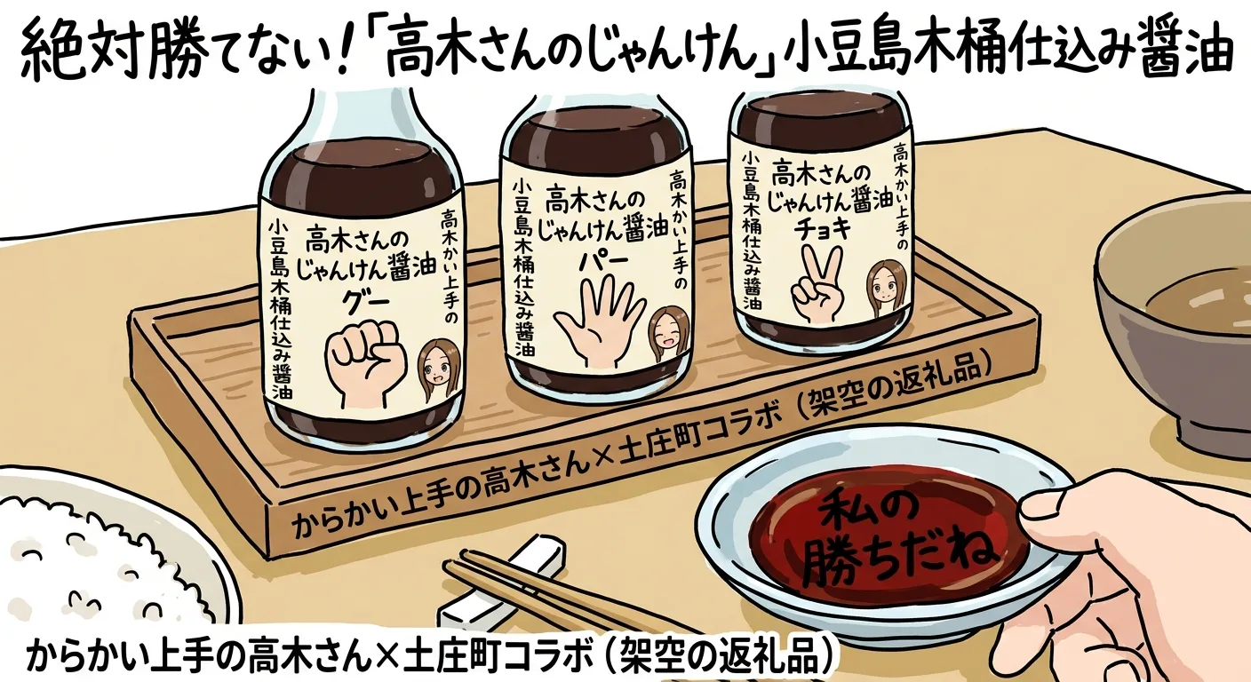 絶対勝てない！「高木さんのじゃんけん」小豆島木桶仕込み醤油